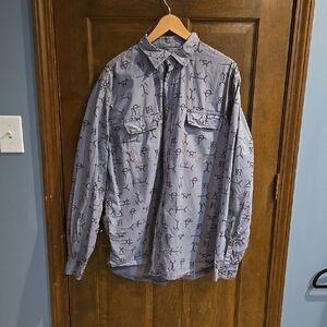 Men's Brands Blue Patterned Shirt